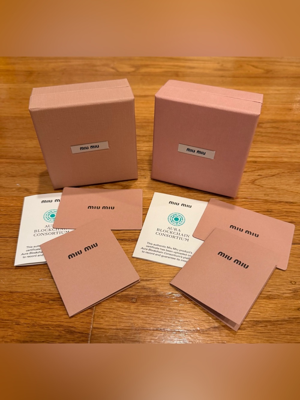 Miu Miu Pink Luxury Packaging Gift Box Storage Set of Two